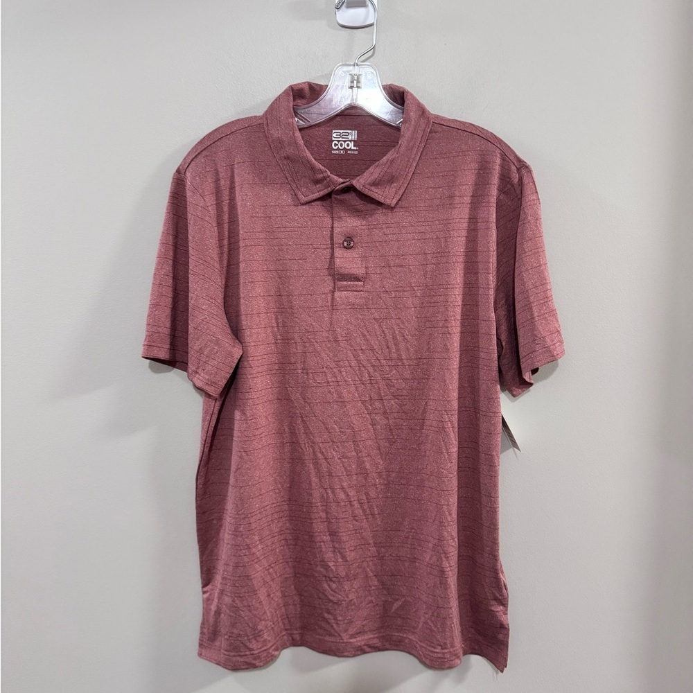 32 Degrees Cool Performance Polo Shirt Classic Short Sleeve. Rosewood size M